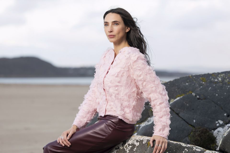 Presenter Michelle Doherty on Doagh Strand in Donegal. Photo: Joe Dunne